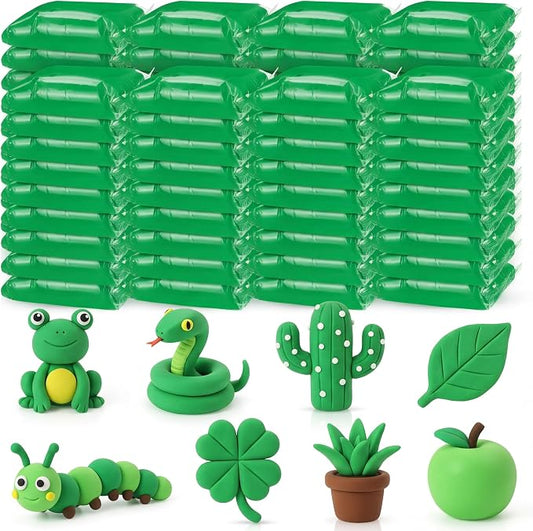 VioraWhite 72 Pcs 38oz Air Dry Clay Bulk Modeling Magic Ultra Lightweight Foam Modeling Clay for Kids Adults DIY Gifts Party Arts Crafts and School Project Supplies(Emerald Green)