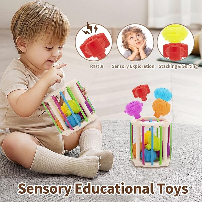 LUCKFUTURE Baby Toys 6 to 18 Months, 8 in 1 Montessori Toy Set, Educational Learning Toy for Toddlers Babies Sensory Toys Newborn Infant Gifts for Boys & Girls