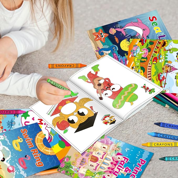 Kalysky 15Pack Small Coloring Books (8.5 x 5.9 inch) for Toddlers 1-3 3-5,Bulk Coloring Books for Kids Ages 2-4 4-8,Party Favors Carnival Prizes Goodie Bag Stuffer,Activity Books for Kids