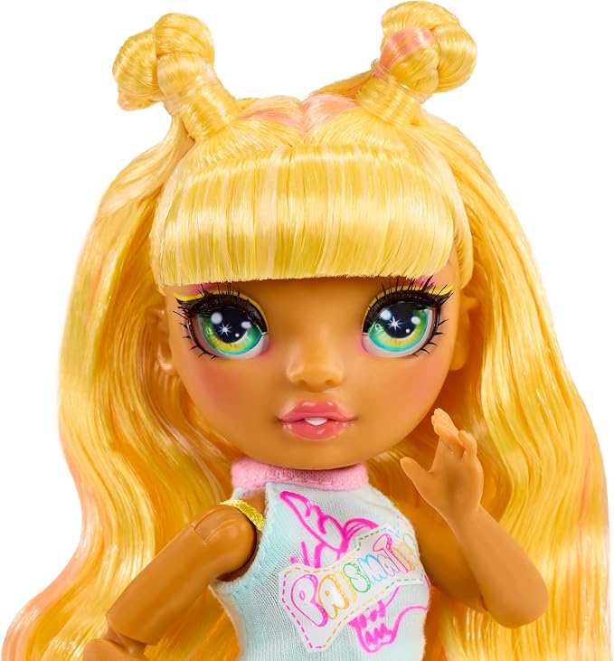 Rainbow High Jr High Rock Band - Sunny, Yellow 9” Fashion Doll with Guitar, Customize with Stickers, Posable, Great Toy Gift for Kids Ages 4+