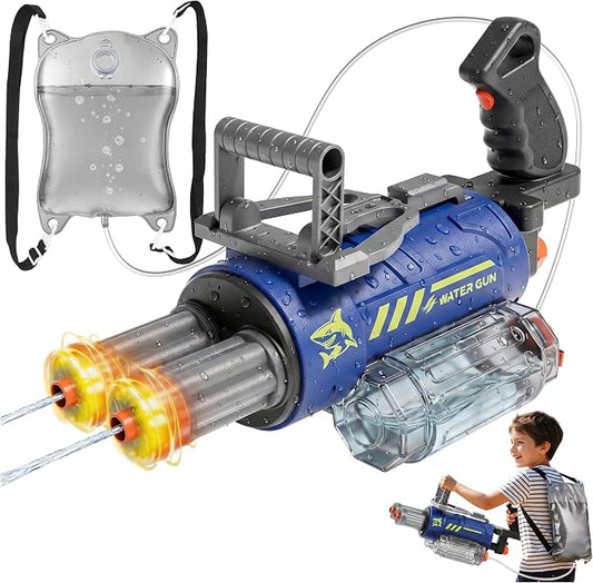 Electric Water Gun for Adults & Kids,3000 ML Capacity Voice Control Automatic Water Guns, 26-30 FT Long Range Gatling Watergun with LED Lights, Squirt Water Guns Summer Pool Toys for Boys Girls
