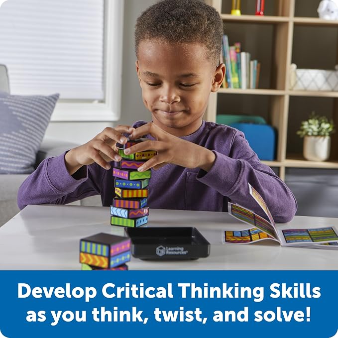 Learning Resources Brainometry Cubed - 3D Brain Teaser Puzzles, Fidget Puzzle Game for Kids, Educational Games, Problem Solving Toys, Fidget Cube, Easy Puzzles for Kids,STEM Kits, Montessori