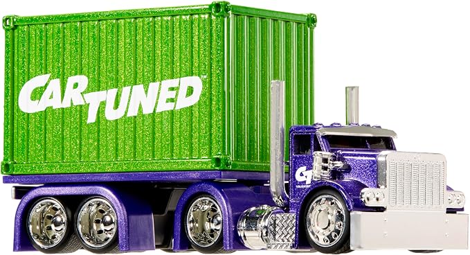 CarTuned™ Rig$ Container Case- Sneaky Pete, Purple and Green DieCast Truck, Style 2