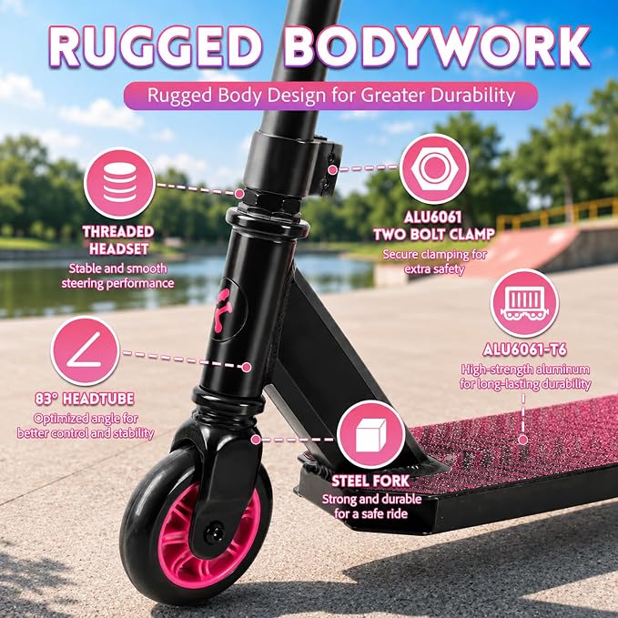 FREEDARE Pro Stunt Scooter, Trick Scooter for Kids, Teens, Boys and Girls, 8 Years Old Above Freestyle Street Scooter for Intermediate and Beginner Skate Park