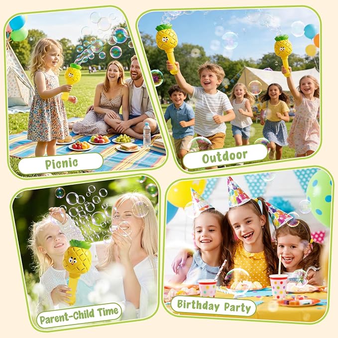 Aooess Bubble Wands for Kids Ages 3-5 Years Old: Automatic Bubble Machine for Kid, Light Up Bubble Wand Toddler Outdoor Toys, Summer Outdoor Party Birthday Gift for 3 4 5 6 7 8 Year Old Girls, Yellow