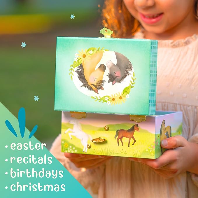 Giggle & Honey® Musical Horse Jewelry Box for Girls | Music Boxes for Little Girls | Toddler Jewelry Box for 4 Year Old Kids | Toys for Toddlers | Birthday Gifts for Kids 5, 6, 7, 8, 9 Years
