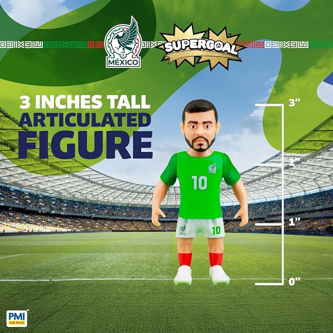 P.M.I. PMI Collectibles World Cup Soccer Figures – 11 Pack Deluxe Box Team Players – Official Football Mini Figures Premium Soccer Collectible Toy Set (Styles May Vary) (Team Mexico)