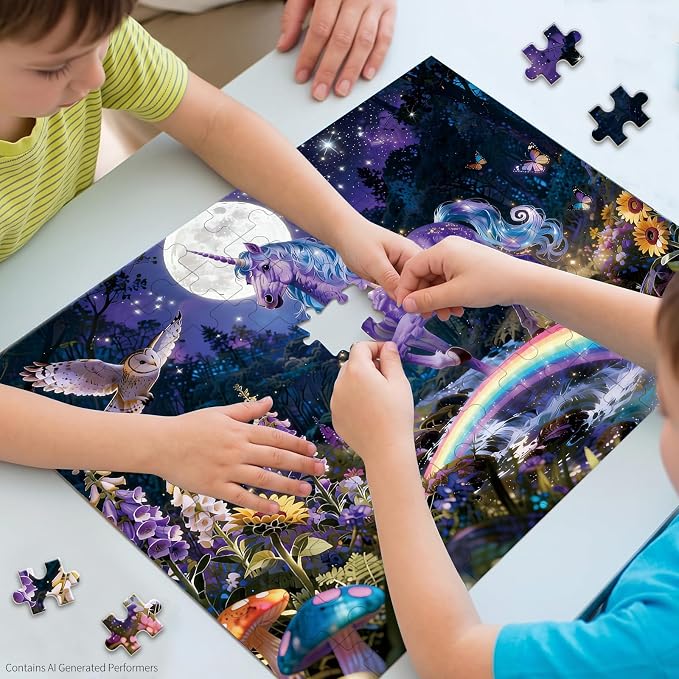 100 Pieces Puzzles for Kids Ages 4-8, Unicorn Educational Kids 100 Piece Puzzle, Children Jigsaw Puzzles Kids Puzzles, Educational Learning Puzzle Toys for Girls and Boys
