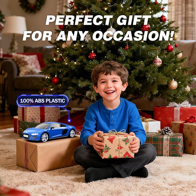 AEROQUEST Audi Remote Control Car,Officially Licensed Audi R8 Coupe,1:24 Scale Toy Car for Kids,Electric Sport Racing Hobby RC Cars,Birthday Gift for Boys and Girls（Blue）