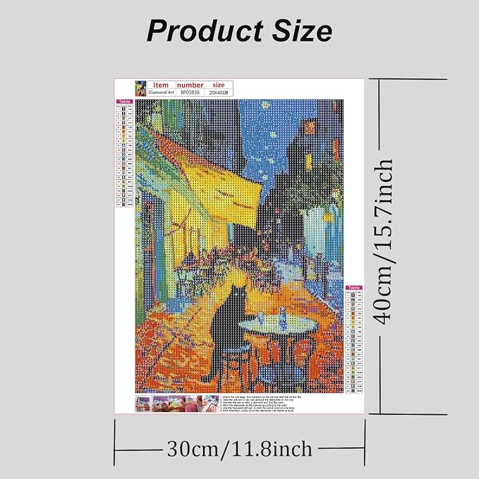 RYMILIE Black Cat Diamond Art Kits for Adults-Starry Night Diamond Painting Kits for Adults Beginners, 5D DIY Full Drill Round Rhinestone Gem Art Crafts Paintings for Home Wall Decor 12"x16"