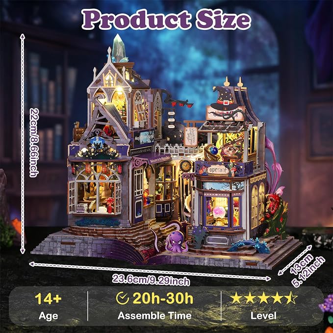 New DIY Magic Miniature House Kit, Enchanted Dollhouse Kit with LED Light, Mini House Building Kits for Adults to Build, Christmas Home Decorations Gifts for Friends