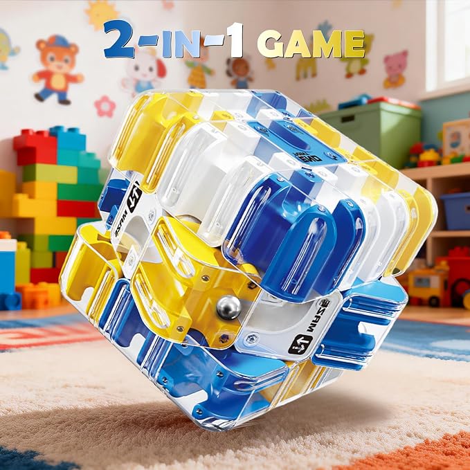 3D Labyrinth Puzzle Maze Cube - 3D Cube Puzzle for Kids 5-8 8-12, Improve Spatial Recognition and Cultivate Logical Thinking, Portable Brain Teaser for Kids & Adults (Ages 5+)‌ Boys & Girls Gifts