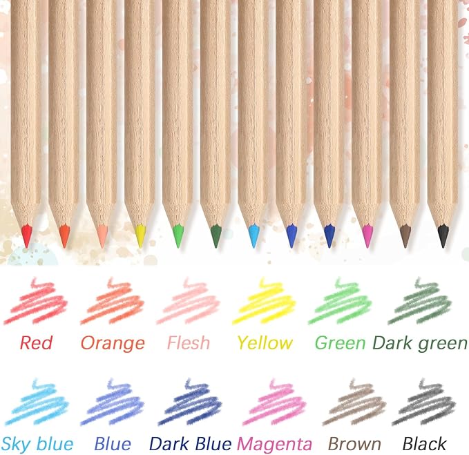 Sinload 150 Set Mini Colored Pencil Bulk for Kid 3.5in Colored Pencils for Coloring Drawing Bulk for Student Teacher 12 Color with Sharpener Eraser Back to School Classroom Party Favors Gifts