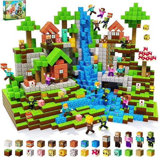 Magnetic Blocks - 164PCS Magnetic Building Blocks Cubes, Magnet Toys for Kids Age 3+, Toy Building Set for Kids, Magnets Stacking Construction Toys Easter Birthday Gifts for Boys Girls Age 4-8, 8-12