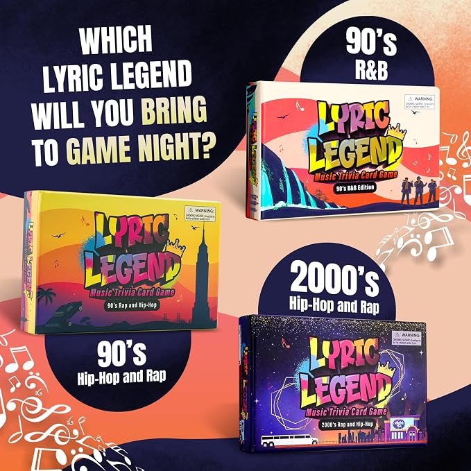 Lyric Legend 90’s R&B Music Trivia - Adult Games for Game Night - Good for Groups – Finish The Lyrics Party Game - Multiple Choice, Listen While You Play with Included Playlist!