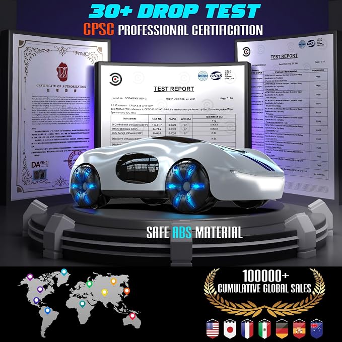 AEROQUEST Gesture Sensing RC Stunt Car for 6+ Years Old Boy and Girl Gift | Remote Control Stunt Drift USB-C Charging Light Spray Sound Gesture Sensing Spotrs Birthday Holiday 6 7 8 9 10 11 12