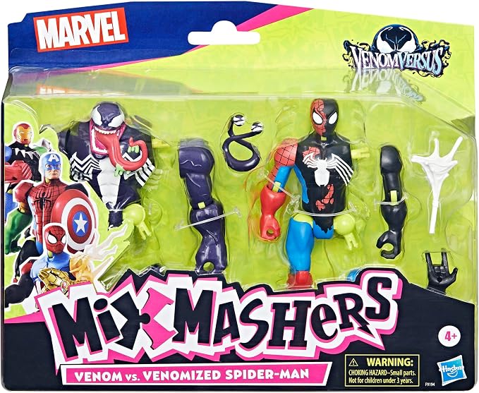 Spider-MAN Marvel MixMashers Venom vs. Venomized, Custom Action Figure & Accessories 2-Pack, 5-Inch-Scale Super Hero Toys for Kids Ages 4+ (Amazon Exclusive)