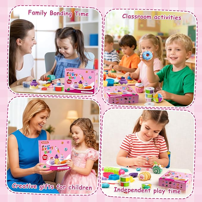Air Dry Clay Kit for Kids, 12 Crafts Modeling Clay Model Magic, Clay Kits with Sculpting Tools & Tutorials, Safe & Non-Stick DIY Art Crafts, Toys Gift for Ages 3-12 Boys & Girls
