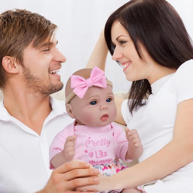 Milidool Lifelike Reborn Baby Dolls Girl - Realistic 18-Inch Newborn Baby Doll, Nice Gift for Kids Age 3+, Parents-to-be, Grandparents,Pink Clothes