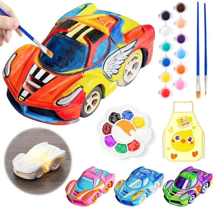 Paint Your Own Car Lamp Kit, Arts and Crafts for Kids Ages 8-12, Arts and Crafts for Kids 4-6, DIY Lightning Hyper Night Light, Painting Kit Birthday Gifts for Girls Boys Ages 3 4 5 6 7 8 9 10 11 12+