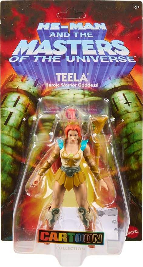 Masters of the Universe Origins Action Figure 200X Cartoon Collection Teela, 5.5 Inch 1980s Motu Heroine, Ponytailed Hair, Detailed Design & Staff