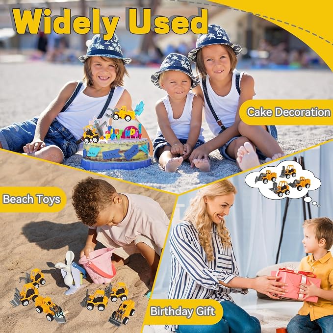 OJYUDD 24 Pcs Mini Construction Vehicles,Pull Back Engineering Vehicles,Play Figure Vehicles Toys for Birthday Party Favors,Gifts,Rewards