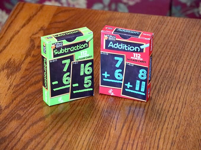 Regal Games Math Flash Cards for Addition & Subtraction - 1st, 2nd, 3rd Grade & More - Flash Cards Math for Kids (112 Cards - 2 Packs)