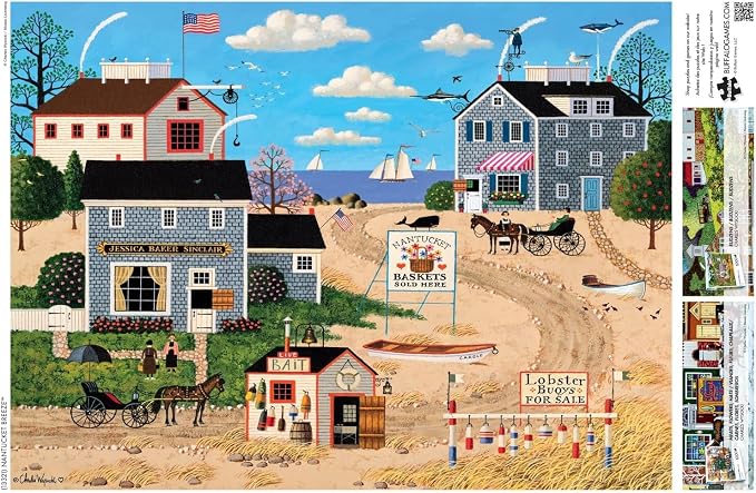 Buffalo Games Charles Wysocki - Nantucket Breeze - 1000 Piece Jigsaw Puzzle - 26.75 x 19.75 in - Full Color Poster - 1000 Piece Puzzle for Adults - Nautical Scene