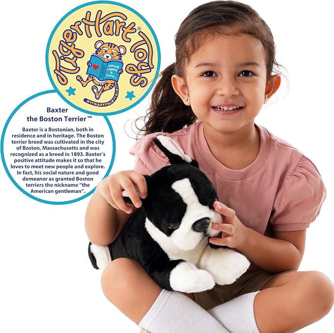 TigerHart Baxter The Boston Terrier - 12 Inch Stuffed Animal Plush Dog