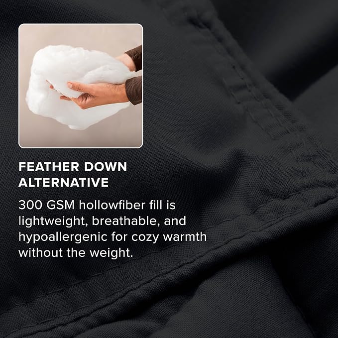 Bare Home Bed-in-A-Bag 5 Piece Comforter & Sheet Set - Twin - Goose Down Alternative - Ultra-Soft 1800 Premium Bed Set (Twin, Black/Grey)