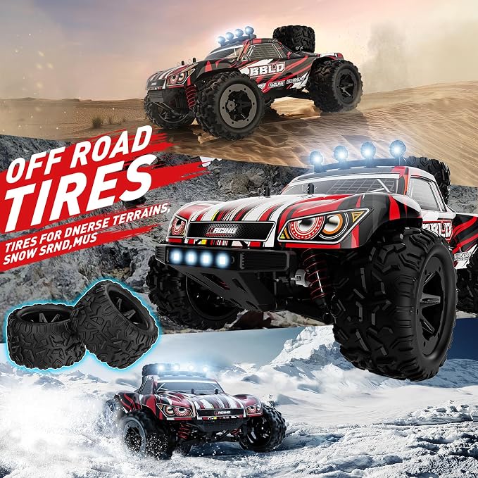 RC Cars 1:18 Scale 4WD RC Truck - for Kids & Adults Outdoor Off-Road, 25 MPH All Terrain, IPX4 Waterproof, Dual 1500mAh 50 Min, Oil Shocks, 2.4GHz 80m Remote