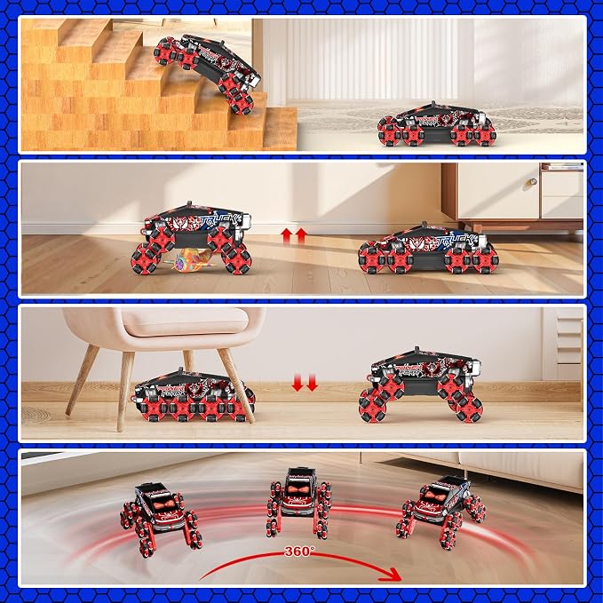 Nikuku Cool 8 Wheels Hand Controlled RC Stunt Car, Gesture Sensing Remote Control Car for Boys Age 6-13, 2.4Ghz Climbing Toys for Kid 6 7 8-10 11 12 Year Old, Christmas Birthday Gifts for Boys Girls