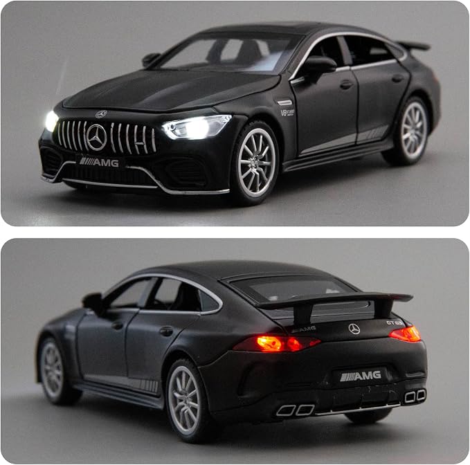 WAKAKAC 1/32 AMG GT63 Model Car Alloy Diecast Pull Back Toy Car with Sound and Light Door Can Be Opened Toy Vehicle for Kids Gift(Black)
