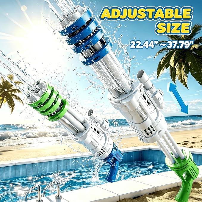 2 Pack Large Water Guns for Kids, Soaker Squirt Water Gun Toys, Beach Backyard Party Play Game Activities, Outdoor Swimming Water Pool Guns Birthday Gifts Toy for Kid Adults Ages 4-8 8-12