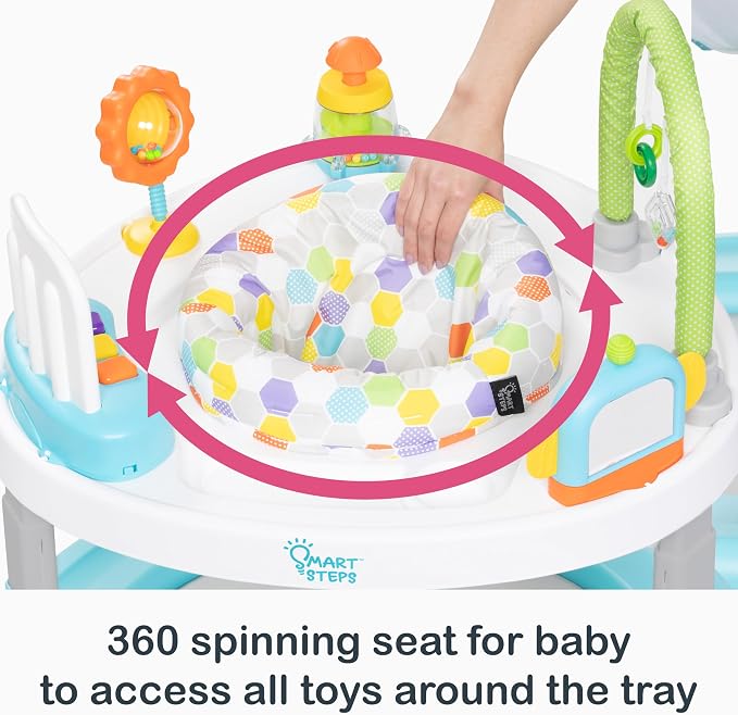 Smart Steps Bounce N’ Dance 4-in-1 Activity Center Walker, Hexagon Dots