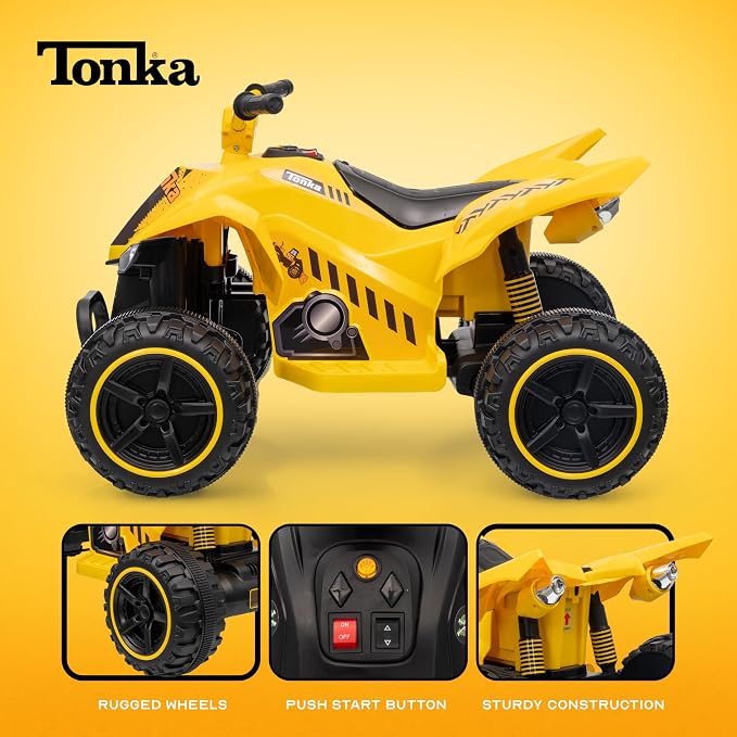 Tonka 12V ATV Ride On Toy, Fun and Exciting Ride for Kids, Stylish Design for Imaginative Play