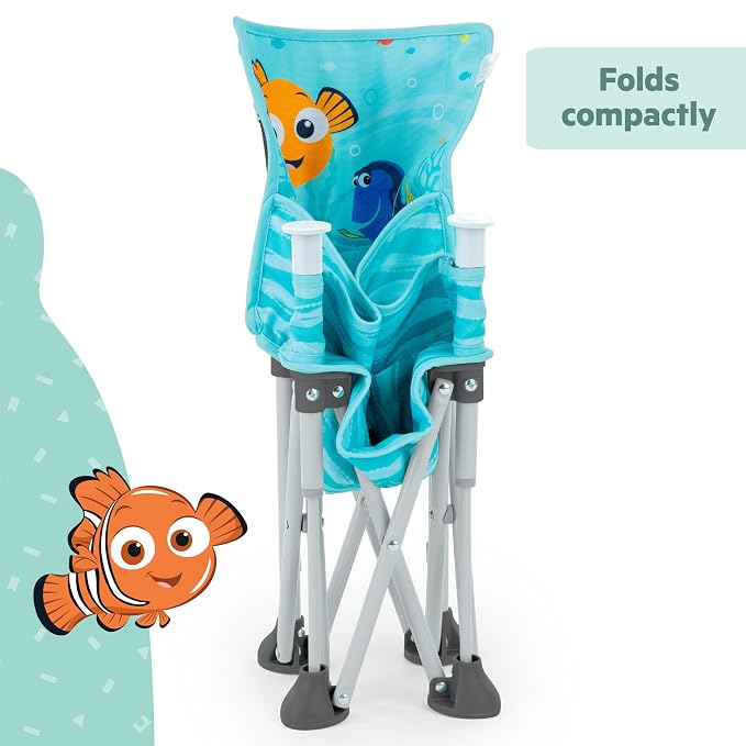 Bright Starts Disney Finding Nemo Pop 'N Sit Portable Booster, Indoor/Outdoor Use, Floor Seat with Feeding Tray, 6 Mos - 3 Yrs