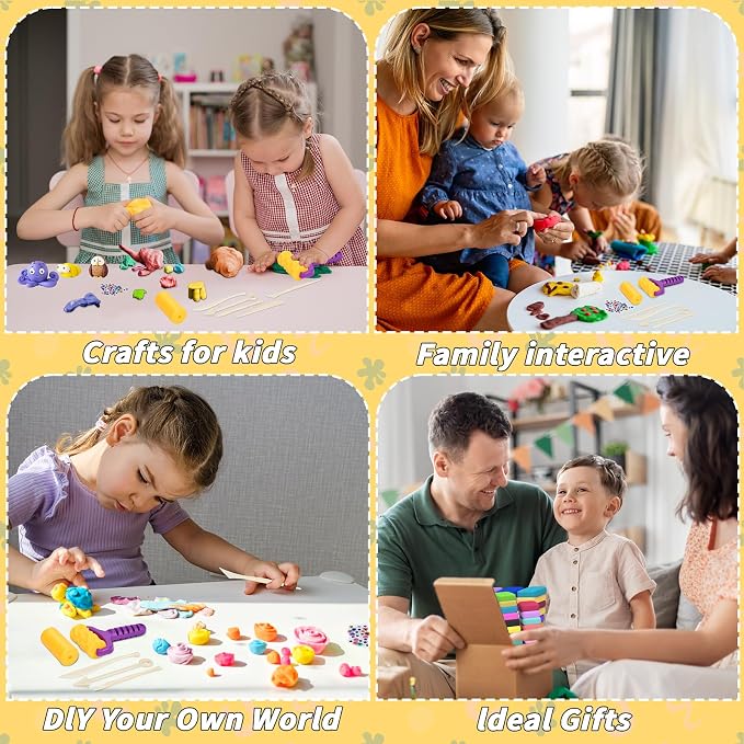 169 Pcs Air Dry Clay 120 Colors Modeling Model Magic Clay for DIY Molding Starter Kit with Sculpting Tools,Ultra Light Soft Non-Toxic Arts & Crafts Gift for Boys Girls Birthday Party Favors