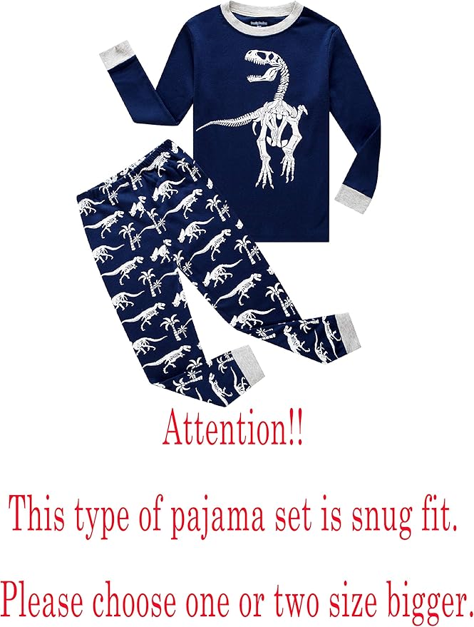 Family Feeling Kids & Toddler Boys Pajamas 2 Piece Pjs Set 100% Cotton Sleepwear