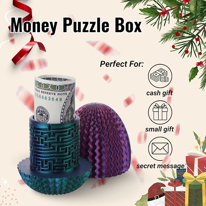 Maze Egg Money Puzzle Gift Box: Available in 4 Unique Internal Designs - Secret Cash Holder & Surprise Gift Container for Easter, Birthday, Wedding - Fun Brain Teaser Toy for Kids & Adults