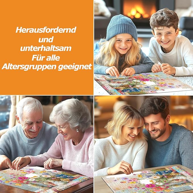 Puzzles for Adults 1000 Pieces Flowers, Puzzle 1000 Pieces, 1000 Piece Puzzle for Adults Suitable for Home Décor with 1:1 Poster Dust Free Jigsaw Puzzles (27.5"X19.6")