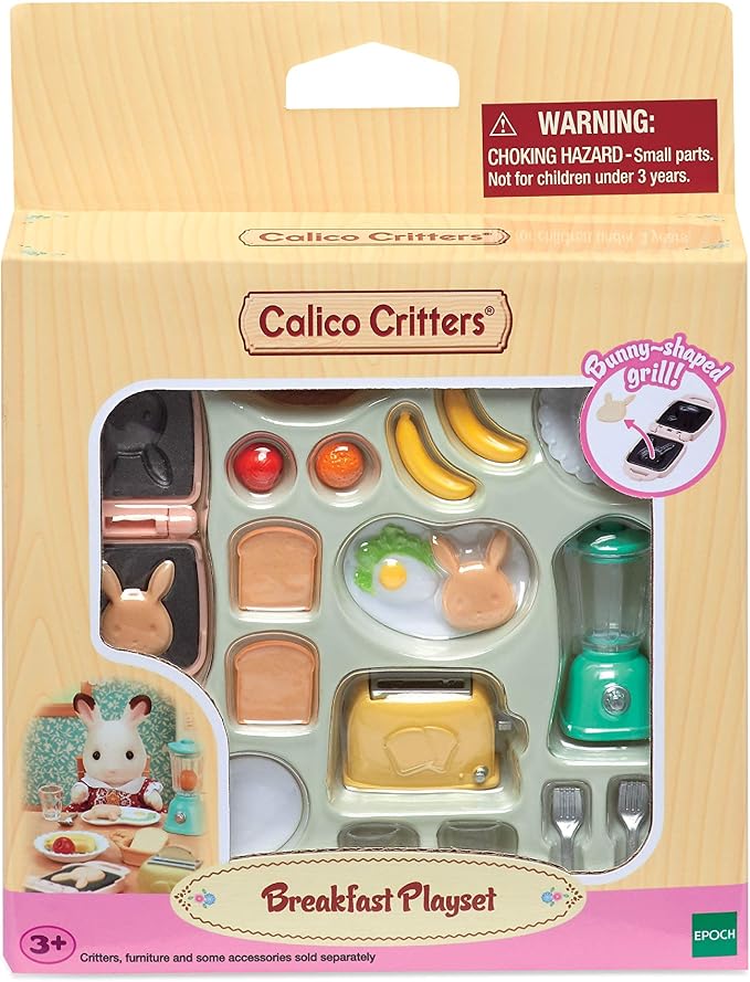 Calico Critters - Breakfast Playset - Dollhouse Furniture & Accessories – Kids Pretend Play Toy, Miniature Dollhouse Food & Accessories Set, Ages 3+