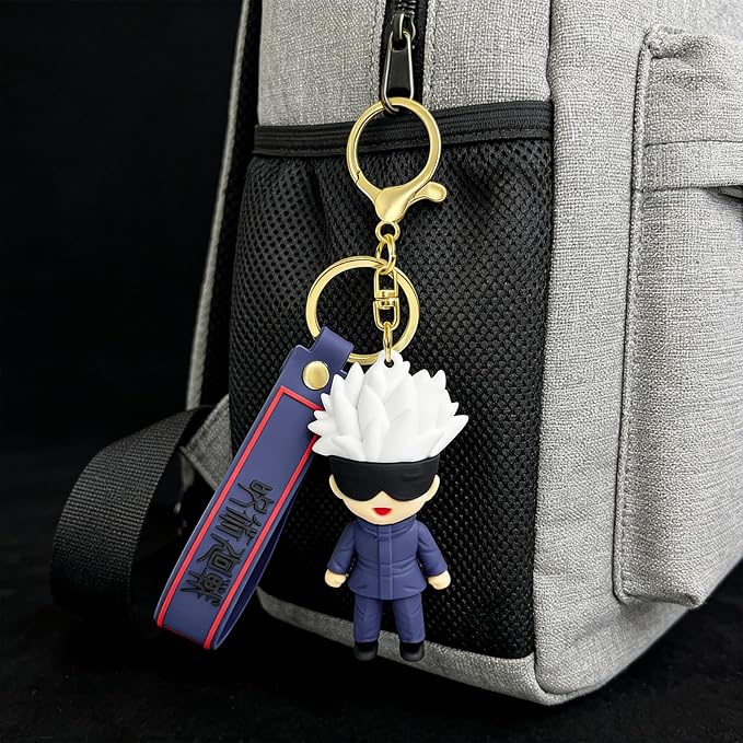 JJK Novelty Keychain, Collectable Anime Mini Figure, Fun Keyring Jewelry Gift for Men and Women