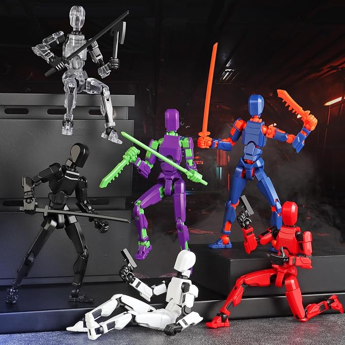 13 Action Figure Set, 6PCS T-Robot 13 Action Figure Titan 13 3D Printed Toys Articulated, for Modeling Enthusiasts Etc Birthday Gifts & Children's Day Gift for Kids 5-8 Years Old（Assembly Required）
