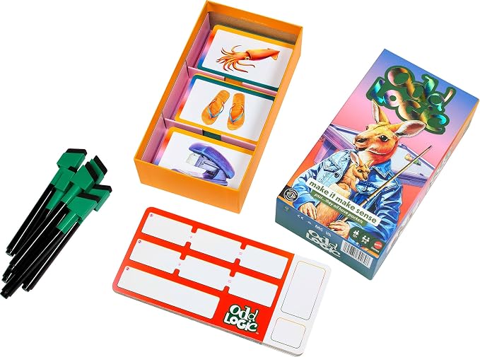 Mattel Games Odd Logic Family Party Game for Tweens, Teens, Grown-ups, Game Night Fun & Parties for 3-6 Players Ages 10+ Make it Make Sense