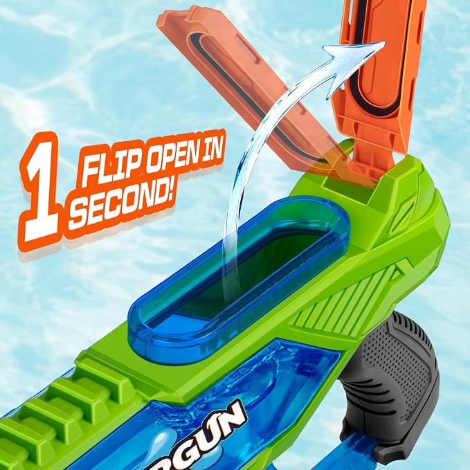Quanquer 1000cc Water Guns for Kids Adults - 2 Pack Fast-Fill Super Squirt Blaster Soaker with 32 Feet Shooting Range Pump Action Summer Gift Outdoor Toys for Swimming Pool Beach Water Fighting
