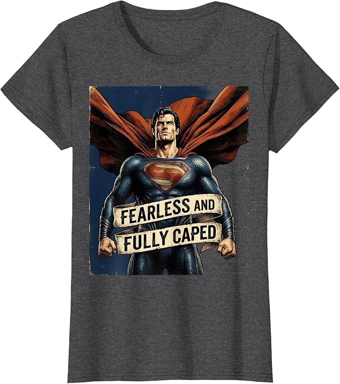 Fearless and Fully Caped Superhero Design T-Shirt