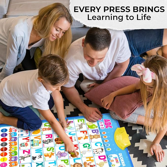 QUOKKA Educational Toys for Kids 5-7 Year Old - Vertical ABC Learning Wall Chart for Toddlers Age 3 4 6+ - Interactive Speech Therapy Poster Boy Girl - Autism Puzzle Game 8-10-12