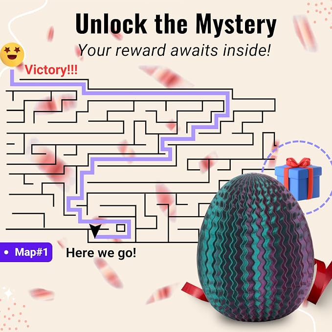 Maze Egg Money Puzzle Gift Box: Available in 4 Unique Internal Designs - Secret Cash Holder & Surprise Gift Container for Easter, Birthday, Wedding - Fun Brain Teaser Toy for Kids & Adults