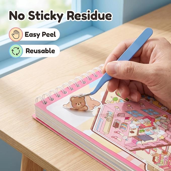 56Pack DIY 3D Sticker Scene Book for Kids & Adults – Build Your Own Room, Shop, Flower Store with Realistic 3D Stickers, Relaxing Craft Activity, Creative Fun, Unique Gift Idea